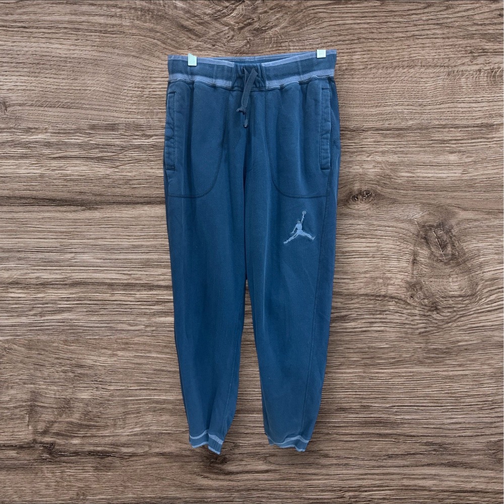 Menos Vintage Air Jordon Joggers With Pockets Black. Drawstring Size M 31"inseam